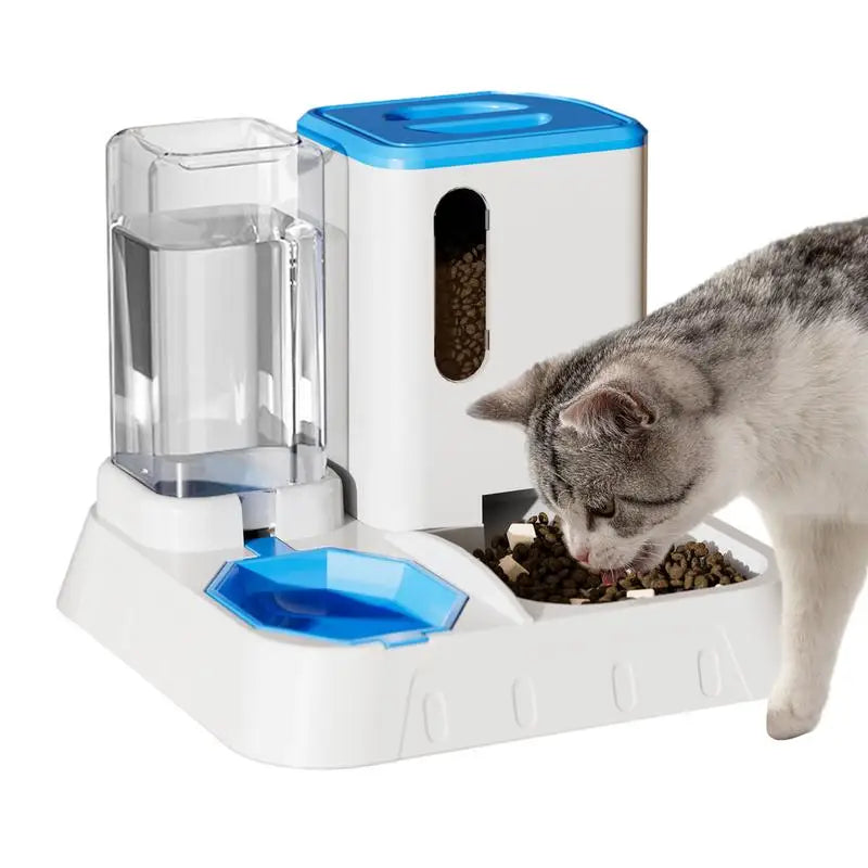 Automatic Cat Feeder 2 In 1 Transparent Food and Water Dispenser. Garbie