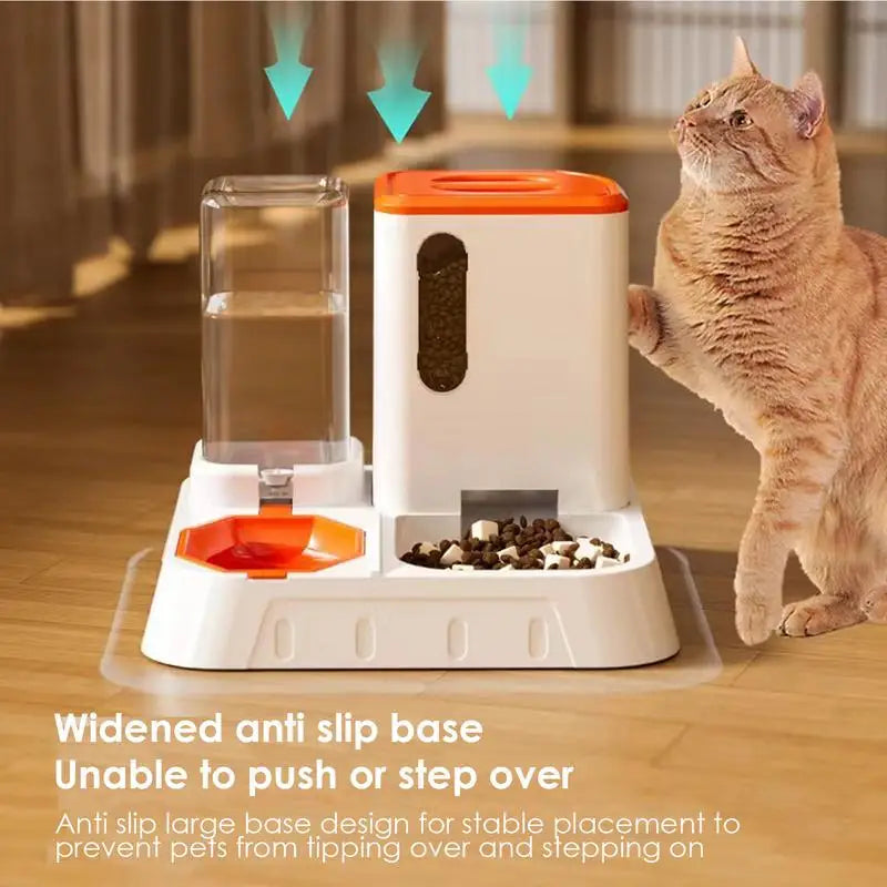 Automatic Cat Feeder 2 In 1 Transparent Food and Water Dispenser.