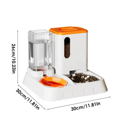 Automatic Cat Feeder 2 In 1 Transparent Food and Water Dispenser.